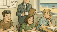 Witz: Noch vier Montage bis Sommerferien